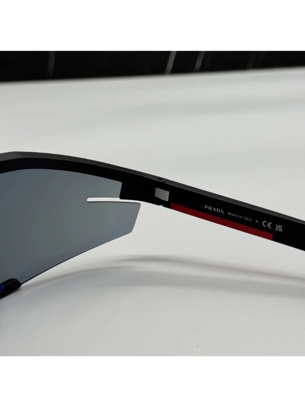 Prada Linea Rossa PS03ZS 1BO05U Men Black Blue Sport Sunglasses Authentic NEW
